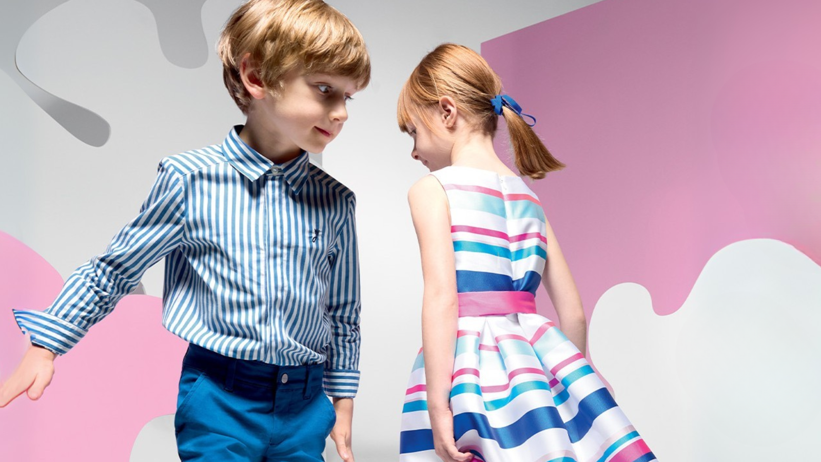 Elegant festive children wearing premium party dresses and boys formal wear for Diwali celebrations