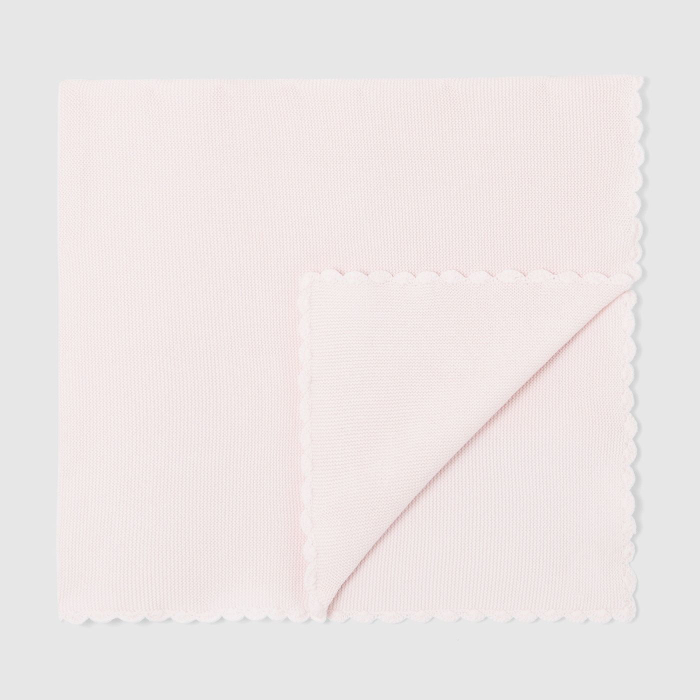 Scalloped blanket - jacadi pale pink
