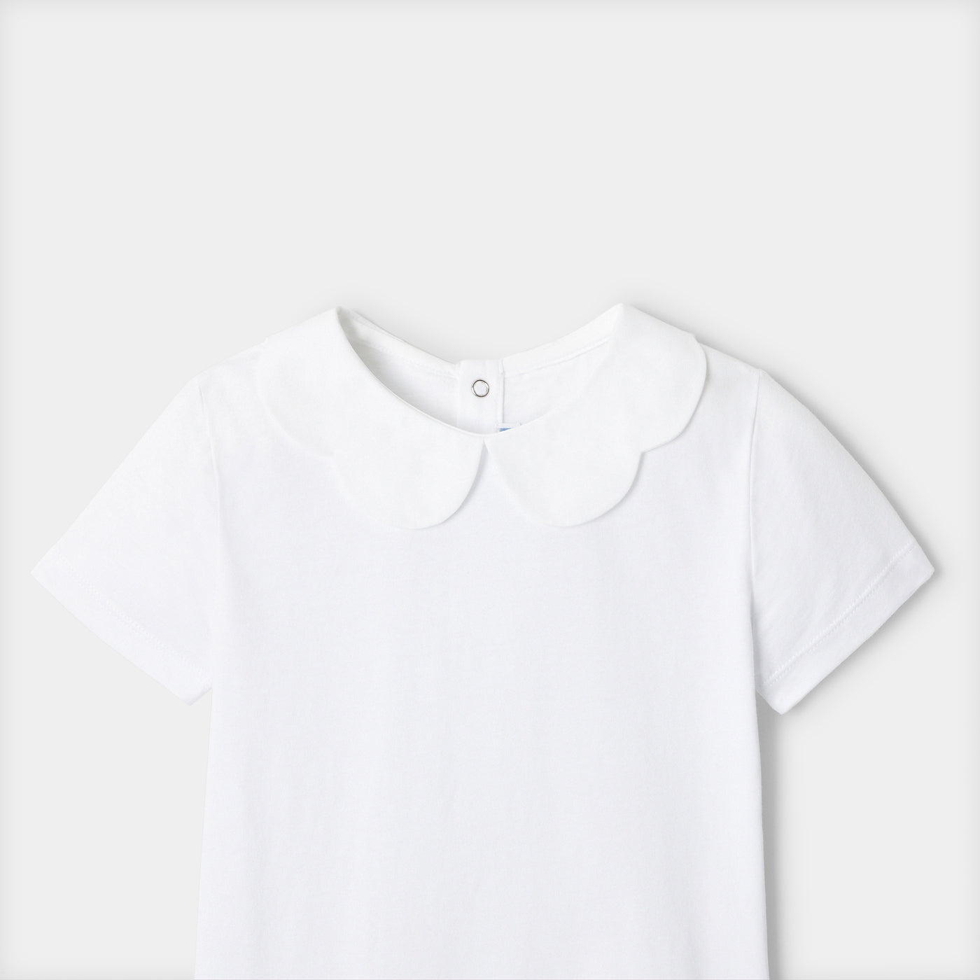 Girl polo shirt with scalloped collar