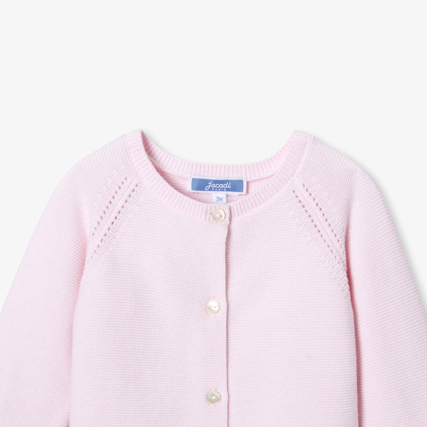 Baby girl cardigan in garter stitch