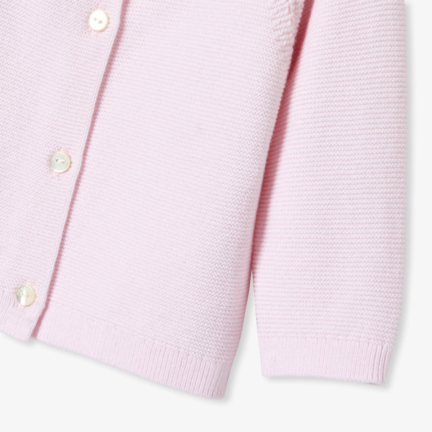 Baby girl cardigan in garter stitch