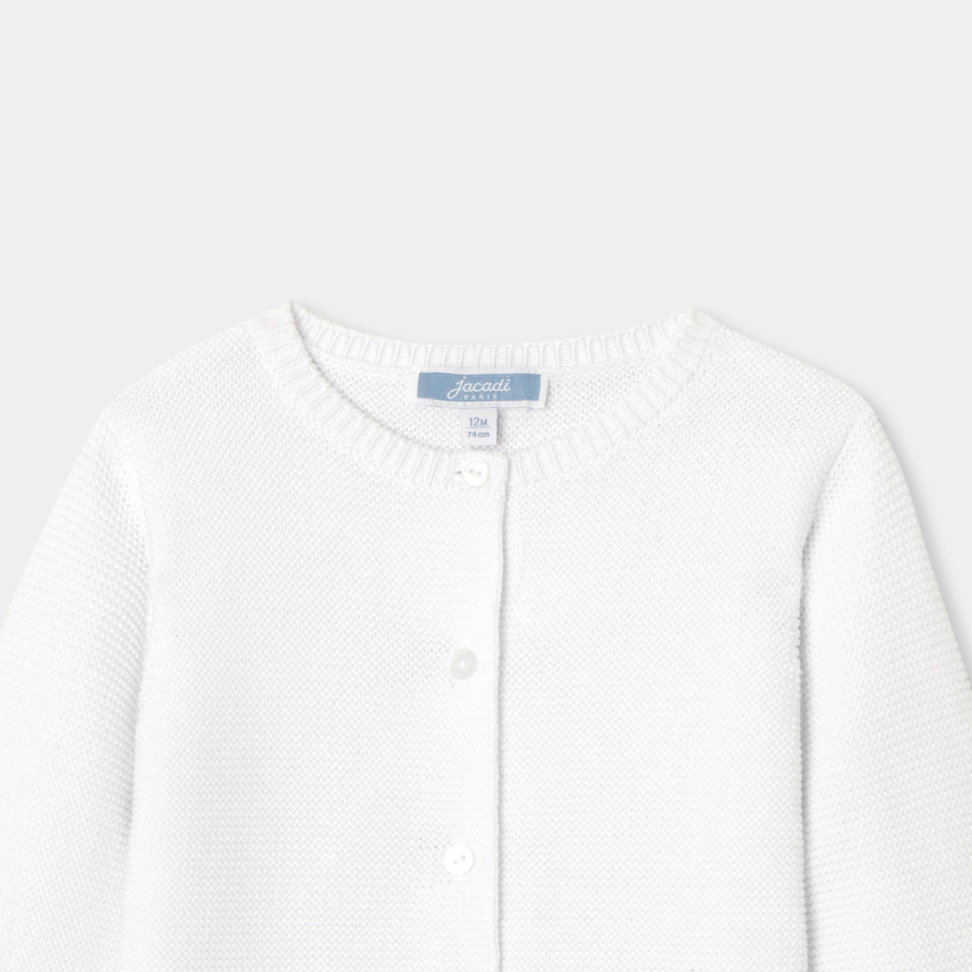 Baby girl cardigan in garter stitch