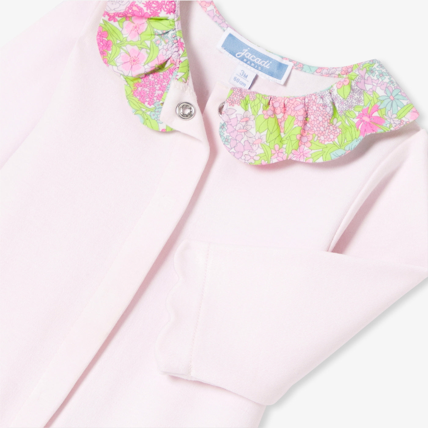 Baby girl sleepsuit in interlock