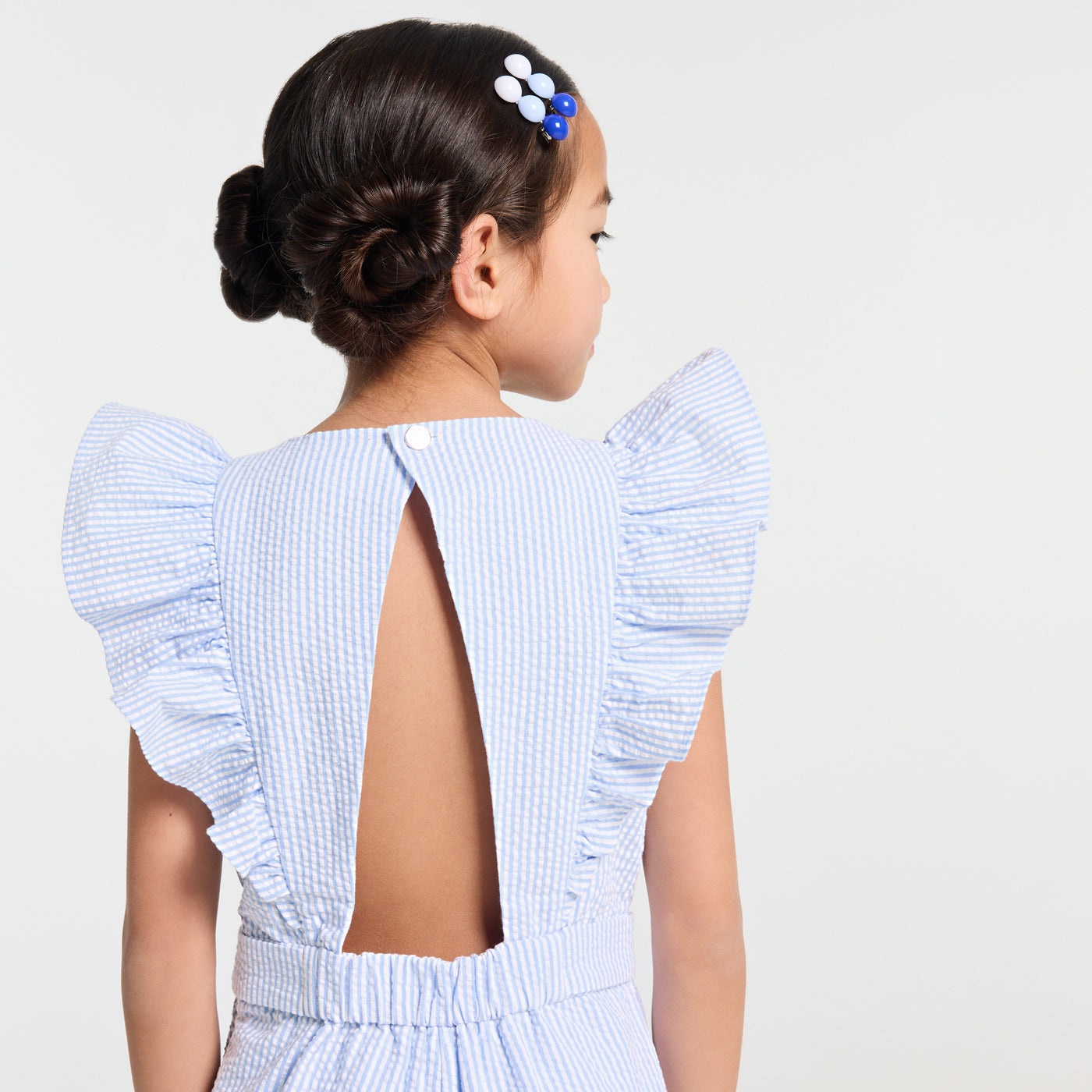 Girl seersucker jumpsuit