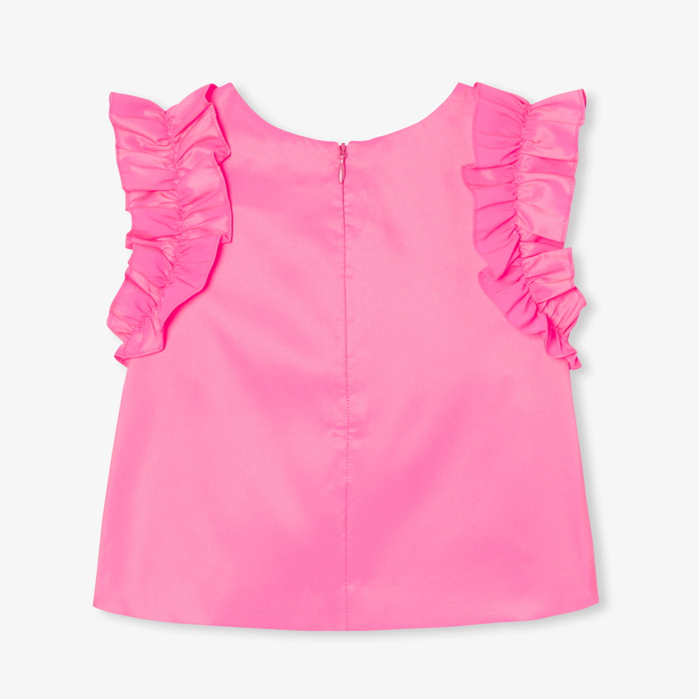 Girl taffeta top - rose fluo
