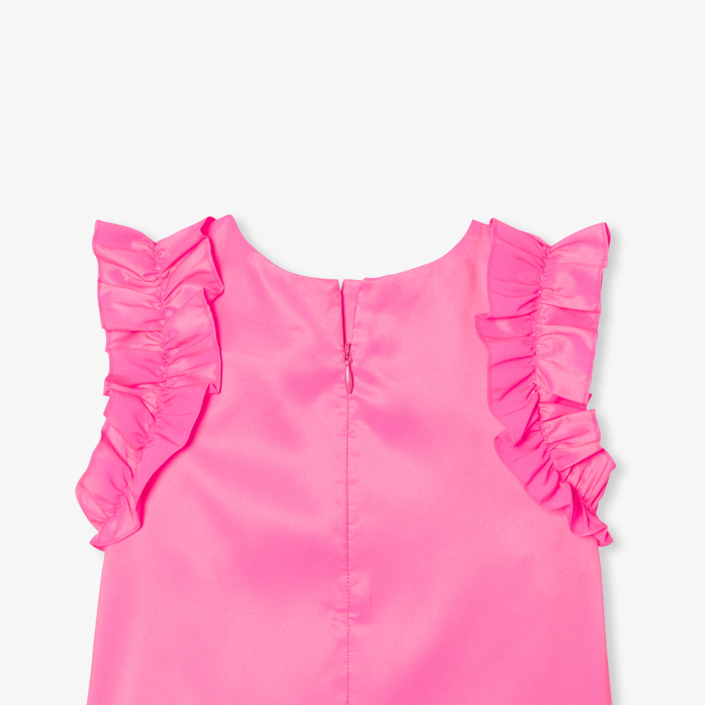 Girl taffeta top - rose fluo