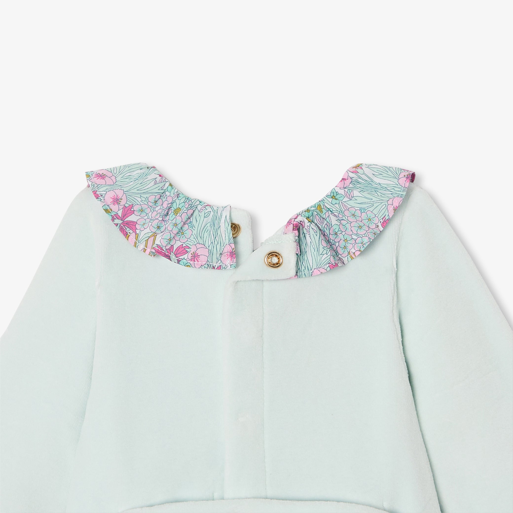 Baby girl velvet pyjamas - bleu aqua