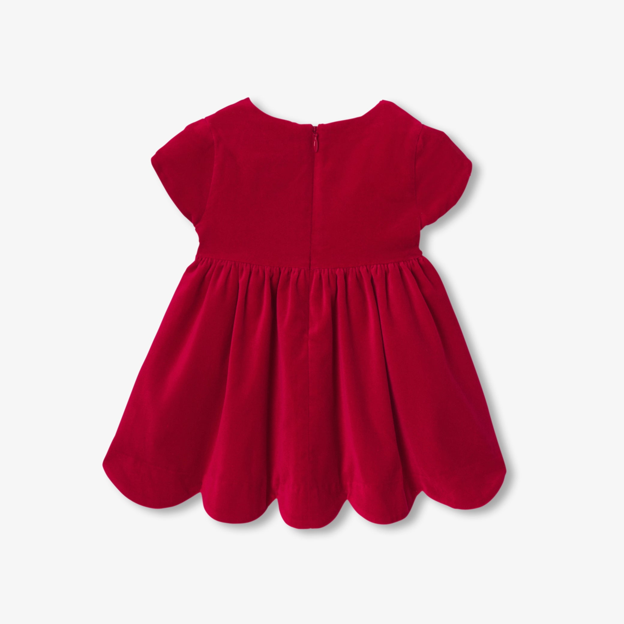 Baby girl Christmas dress in smooth velvet - rouge jacadi