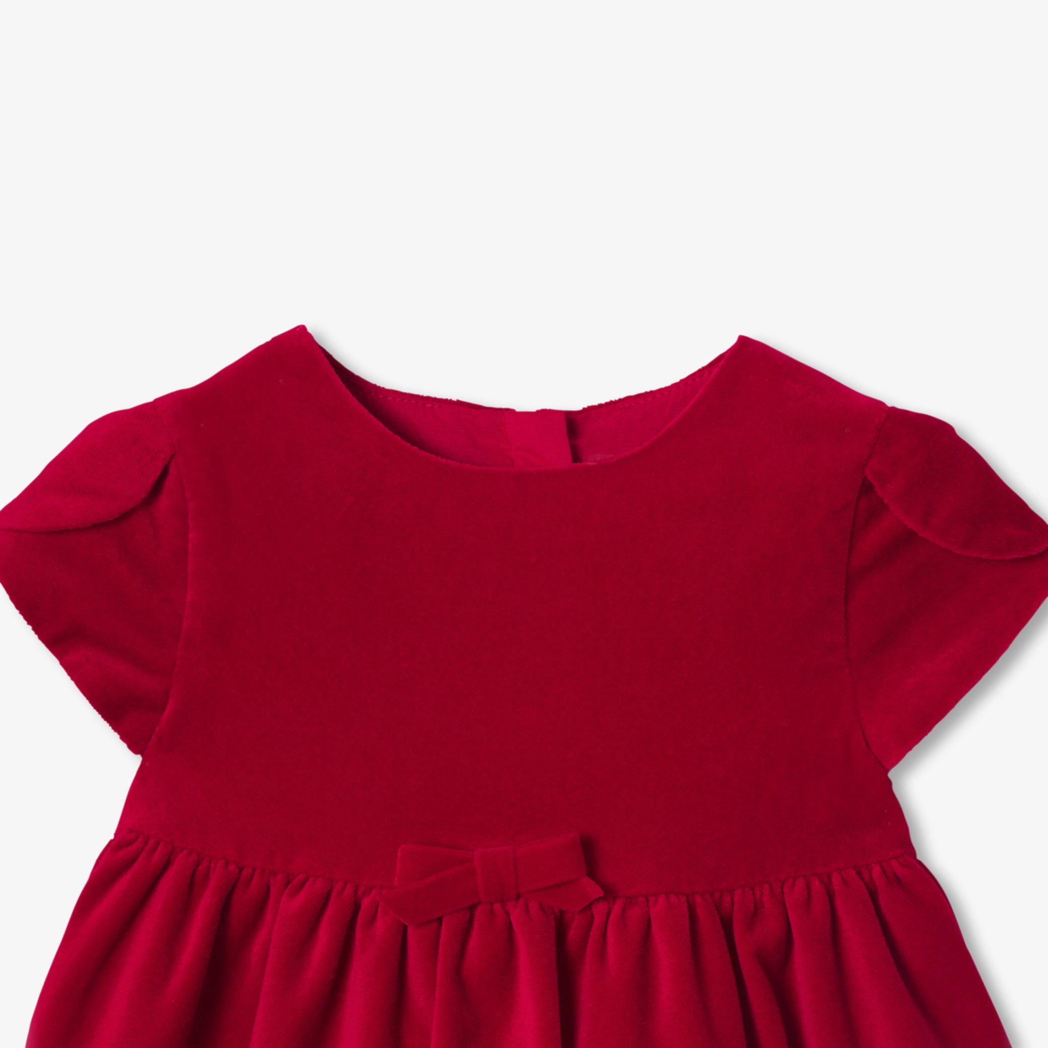 Baby girl Christmas dress in smooth velvet - rouge jacadi