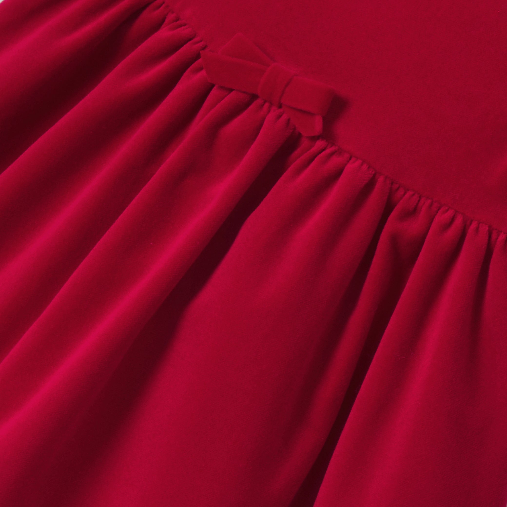 Baby girl Christmas dress in smooth velvet - rouge jacadi