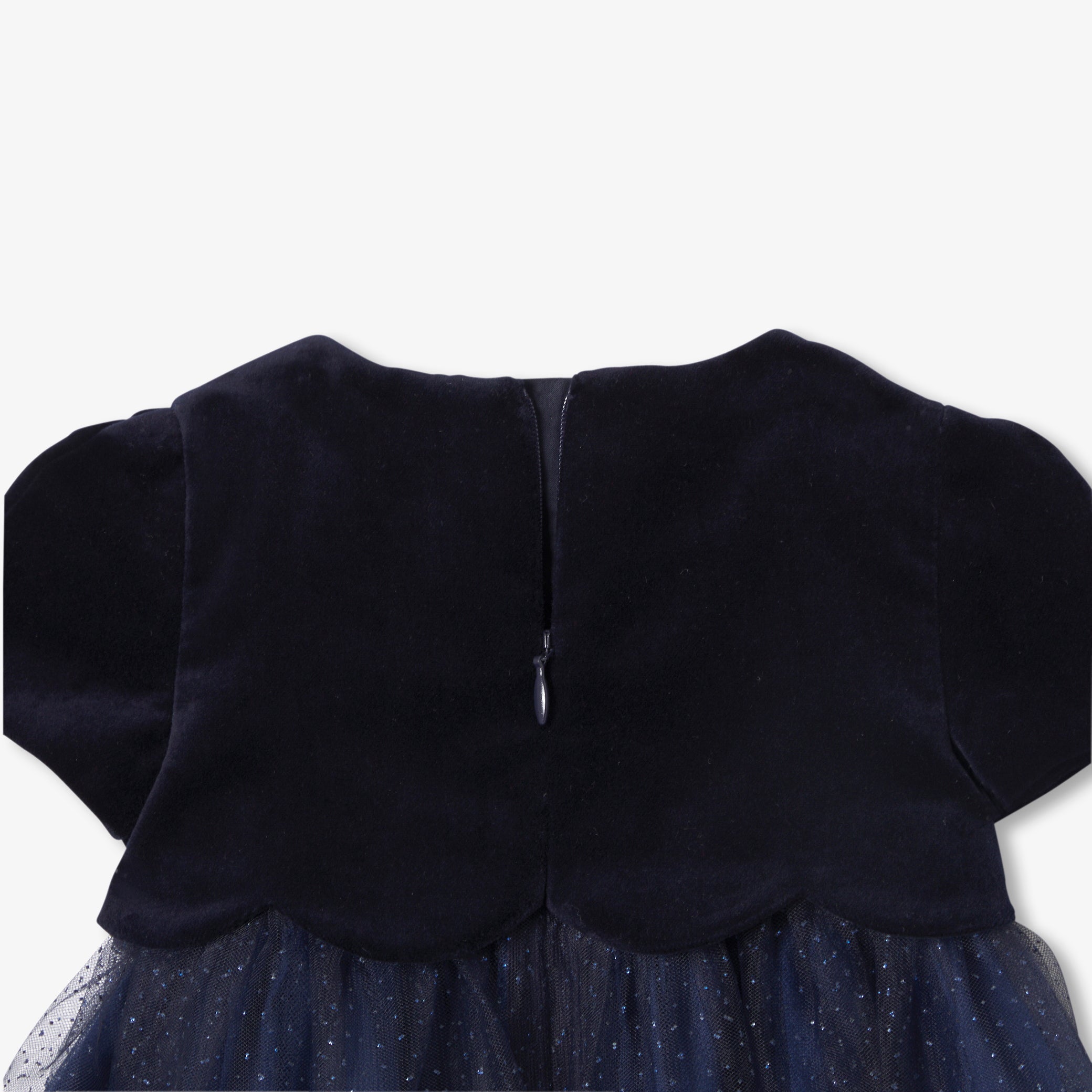 Baby girl two-material Christmas dress - marine jacadi