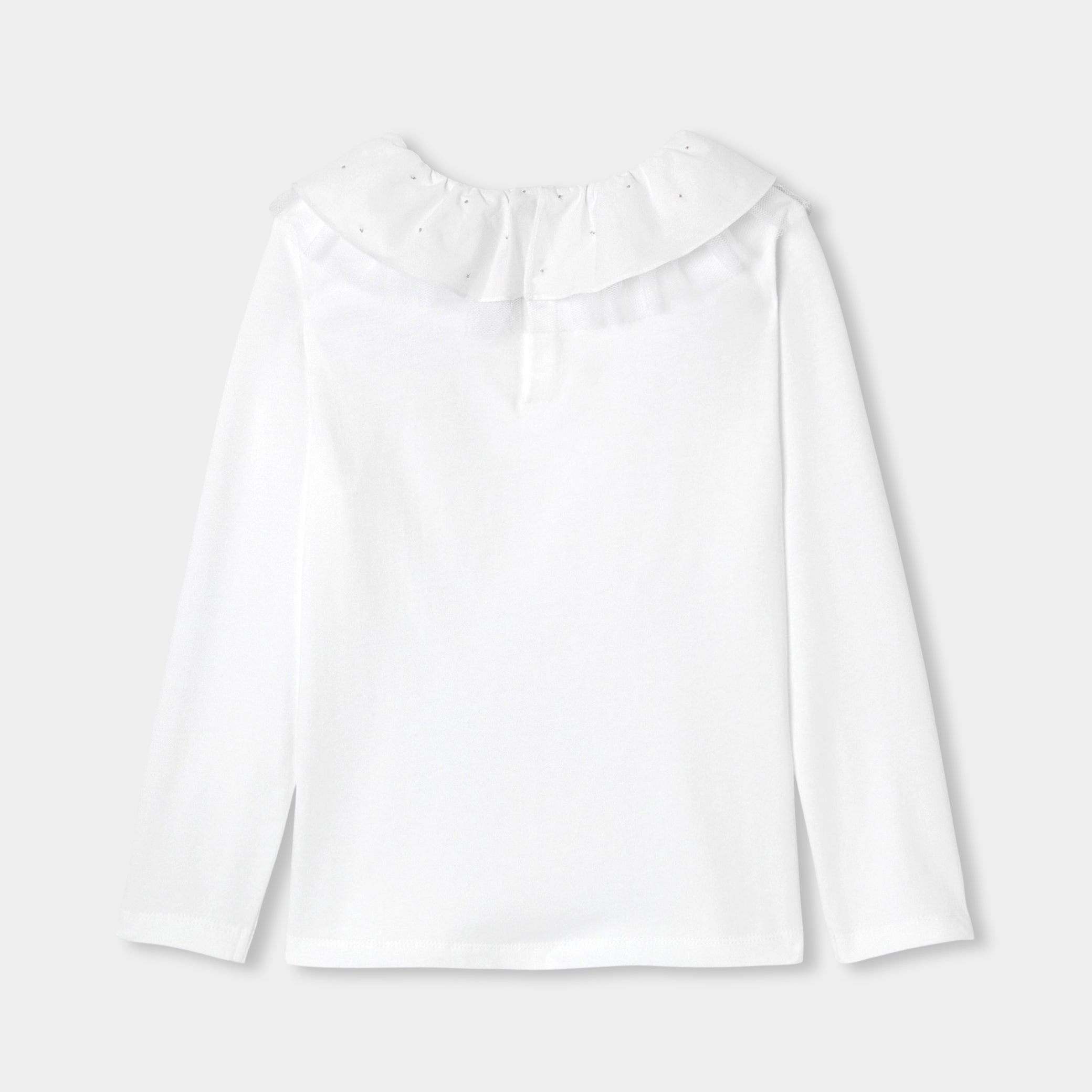 Girl T-shirt with a collar - blanc jacadi