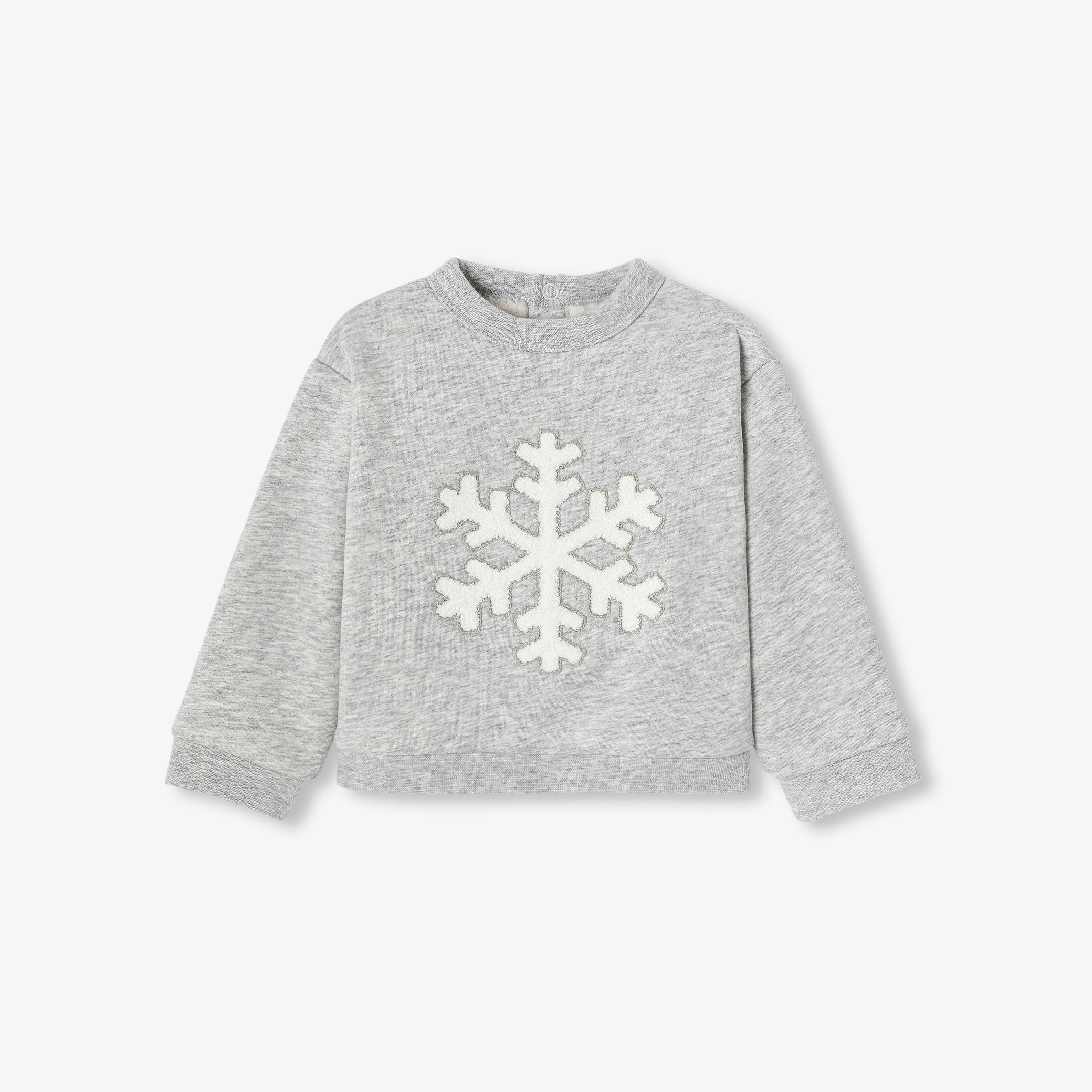 Baby boy lined fleece sweatshirt - gris clair
