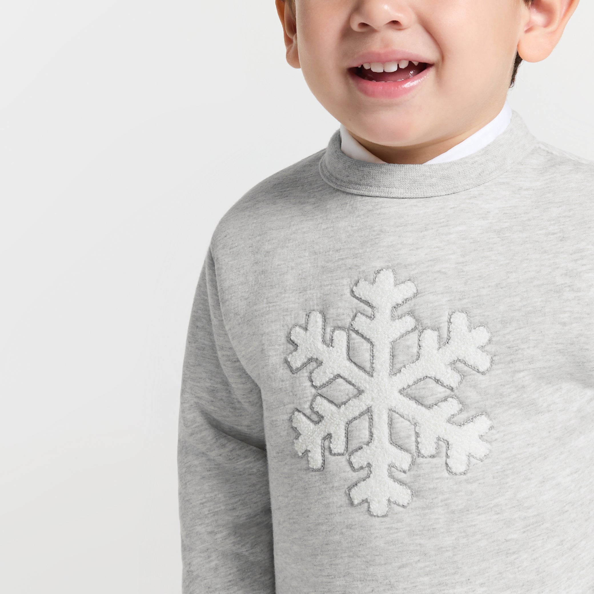 Baby boy lined fleece sweatshirt - gris clair