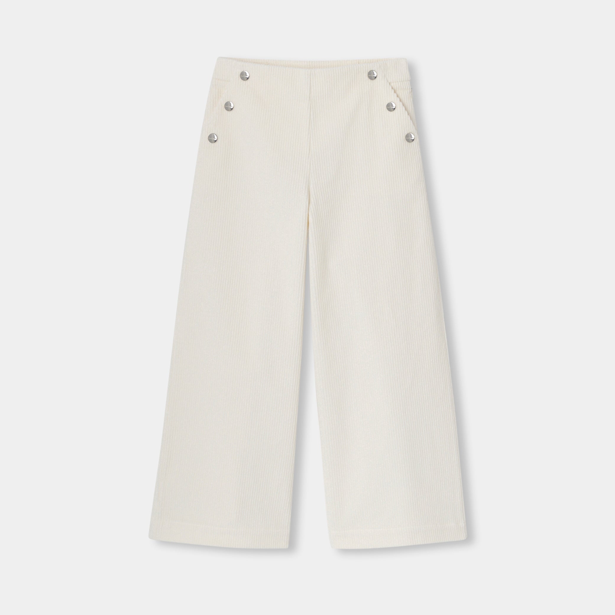 Girl velvet wide-leg trousers - blanc doux jacadi