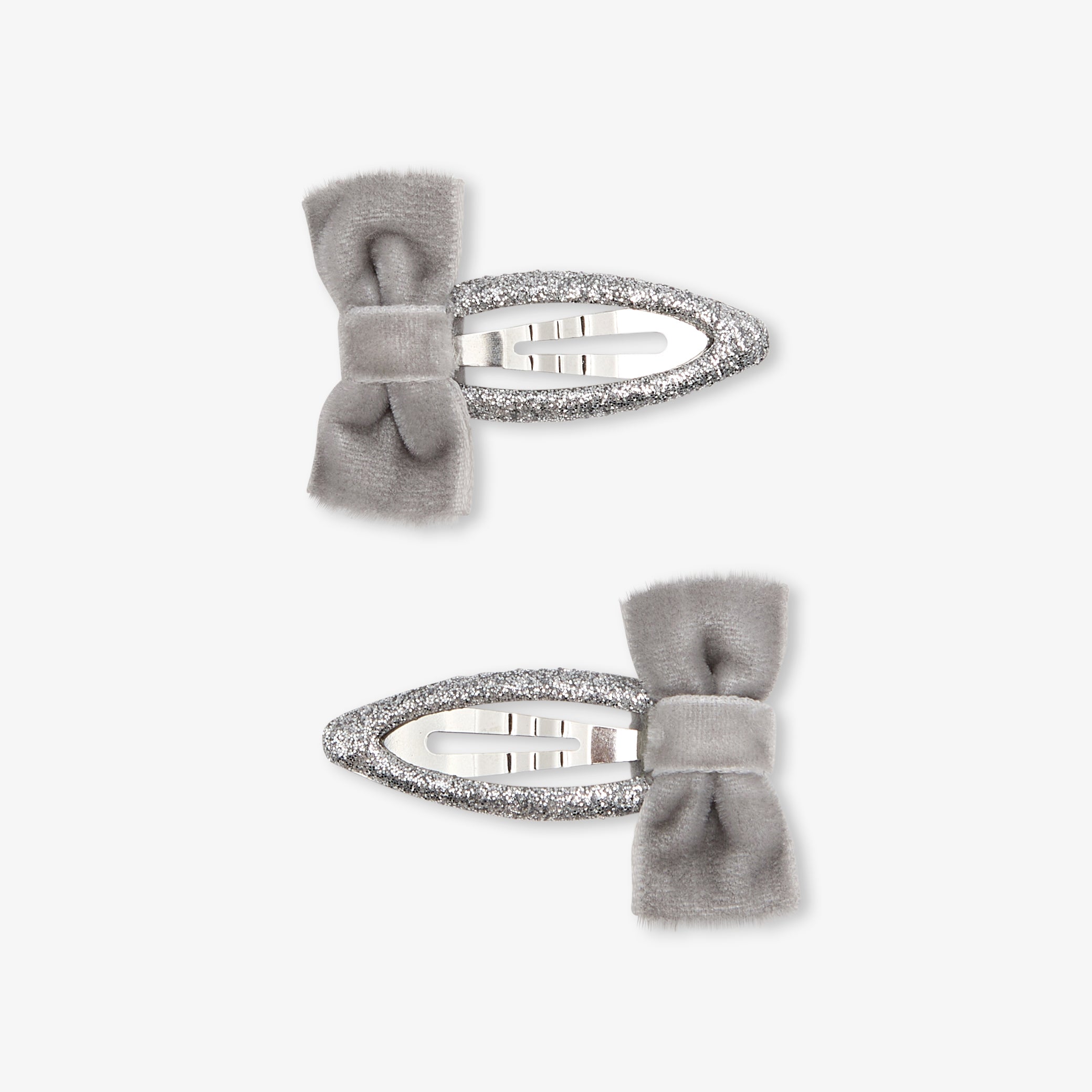 Baby girl duo of barrettes - argent