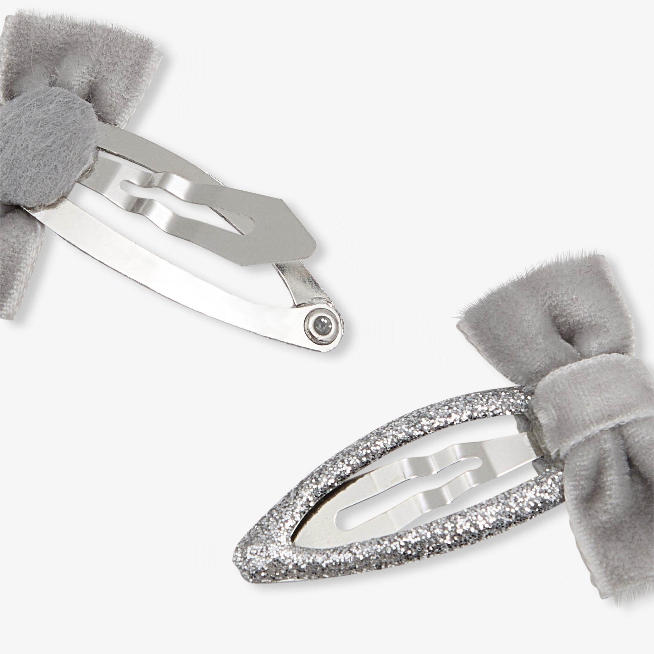 Baby girl duo of barrettes - argent