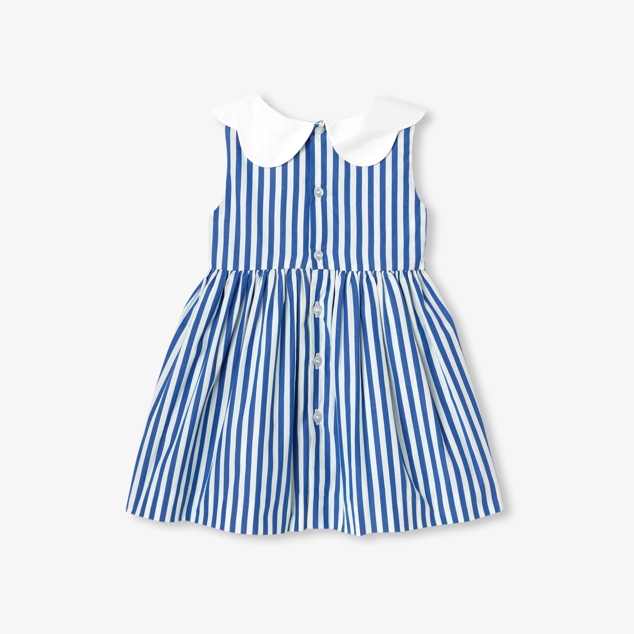 Baby girl sleeveless striped dress - blanc/bleu