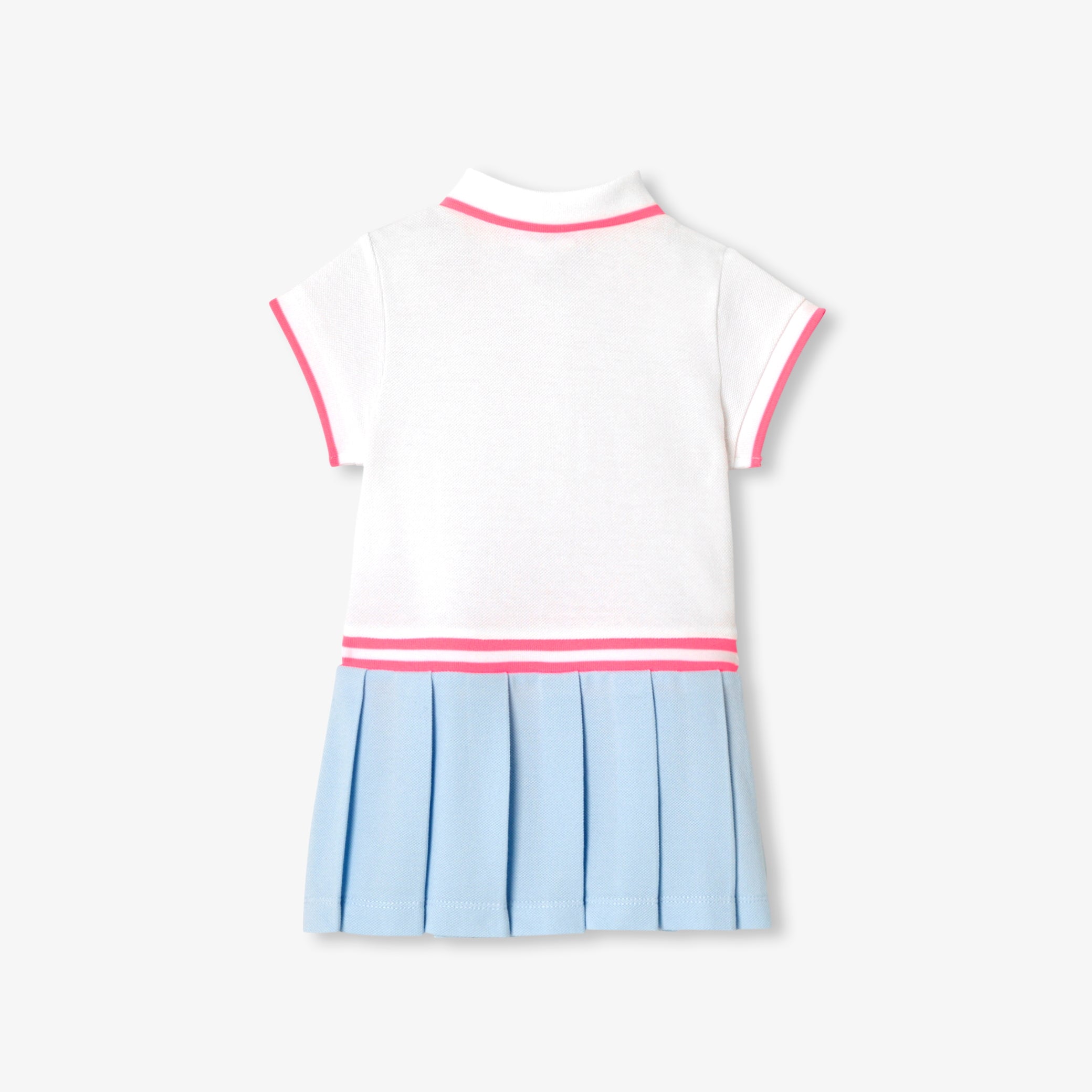 Baby girl polo dress in cotton piqué - blanc/bleu