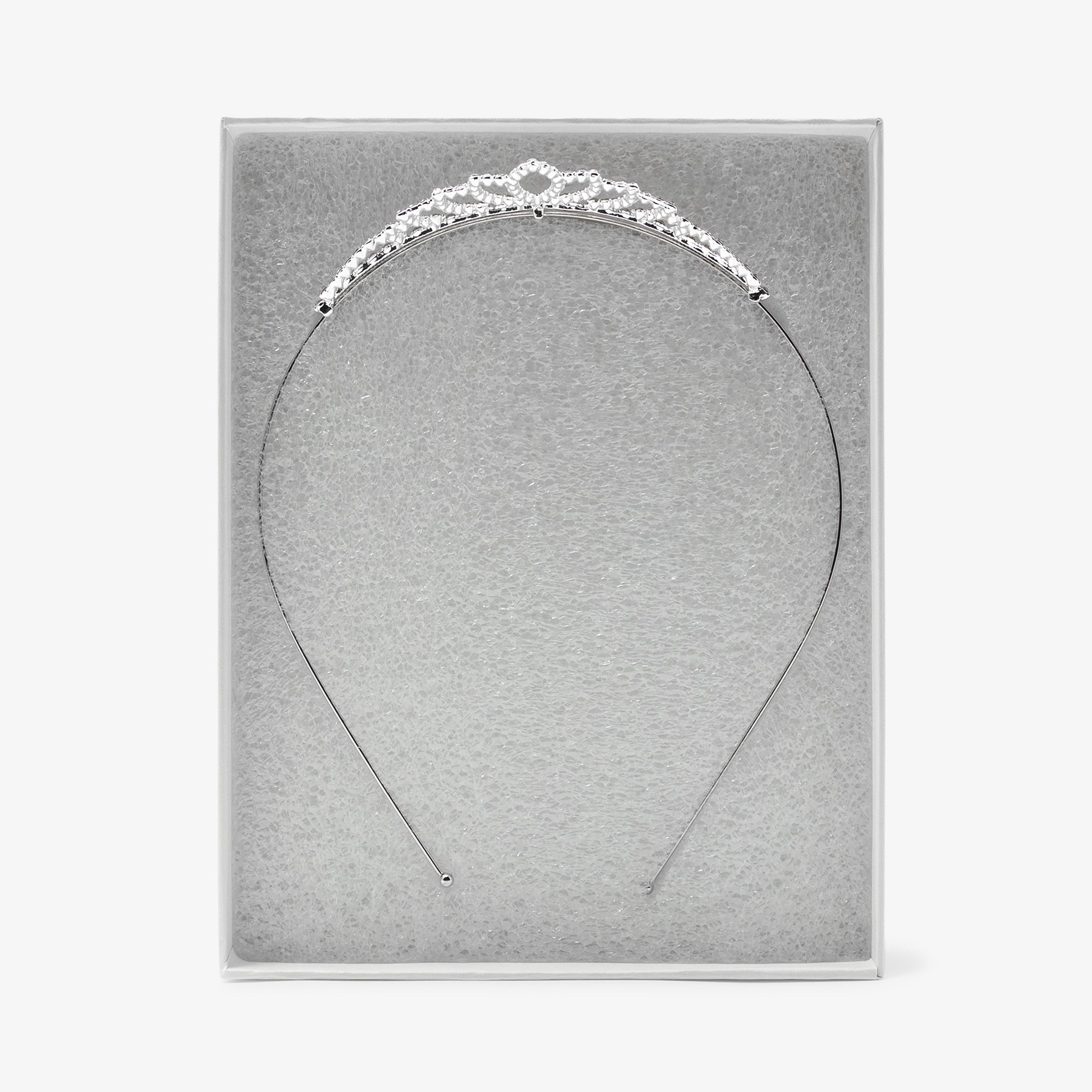 Girl rhinestone tiara - argent