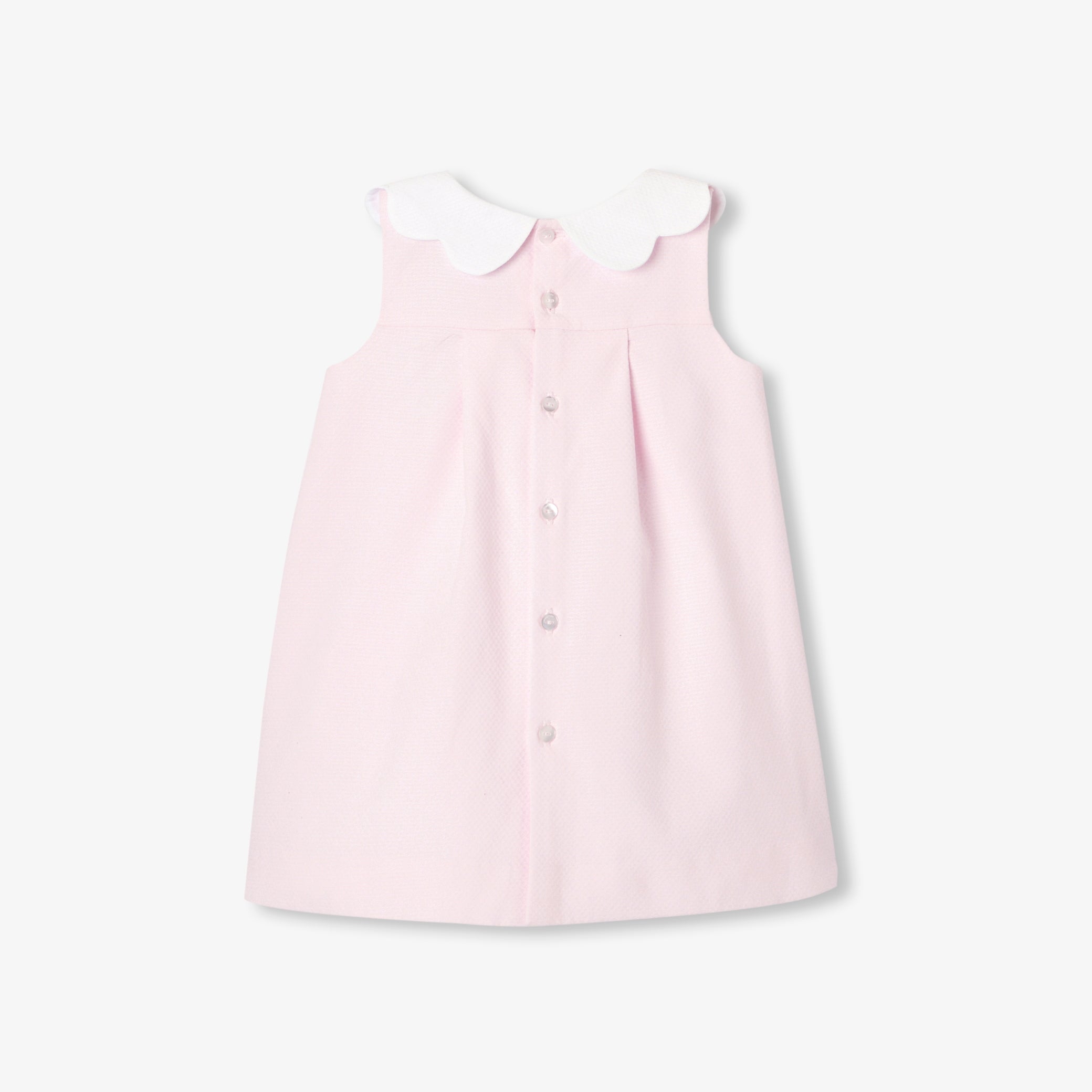 Baby girl A-line ceremony dress - rose poudre jacadi