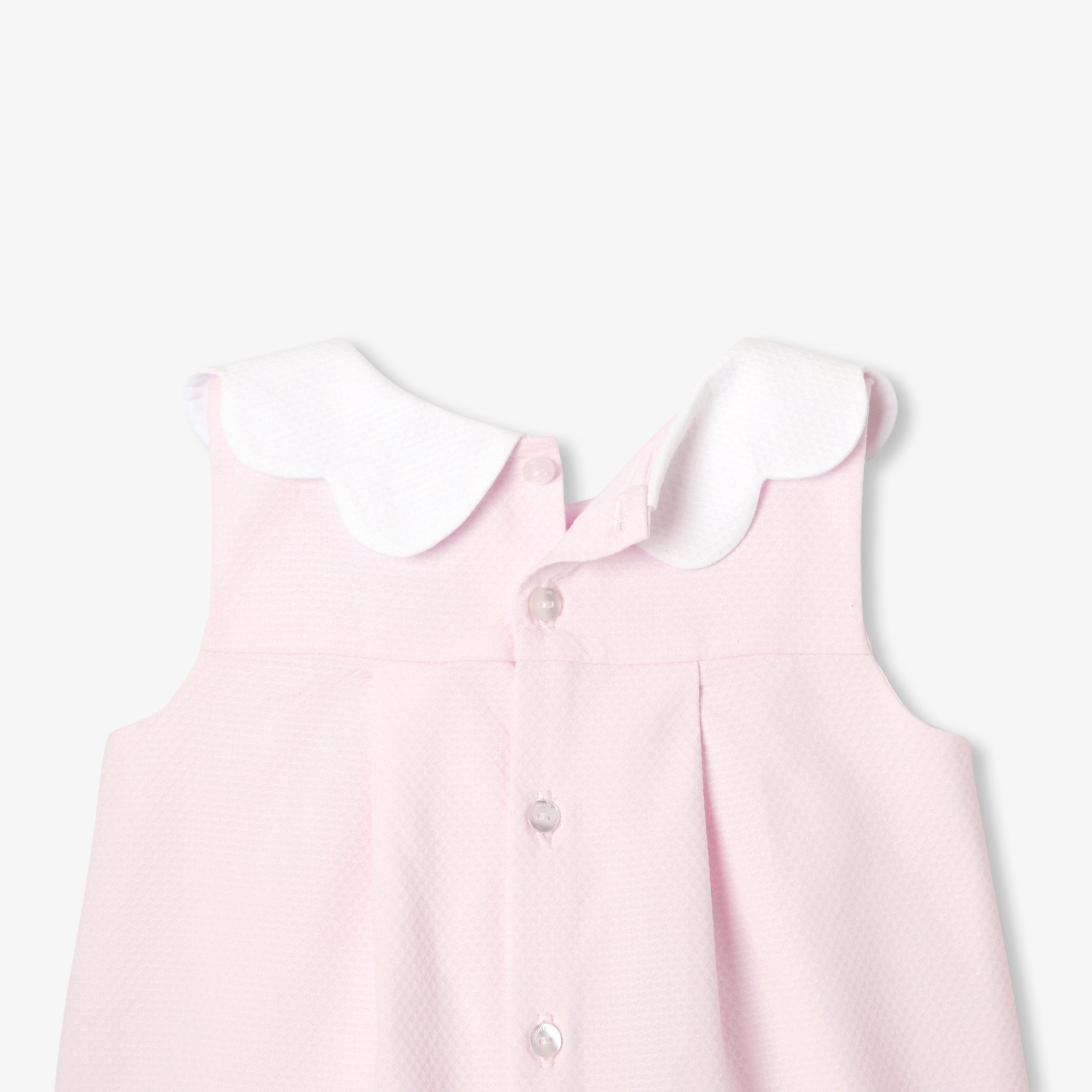 Baby girl A-line ceremony dress - rose poudre jacadi