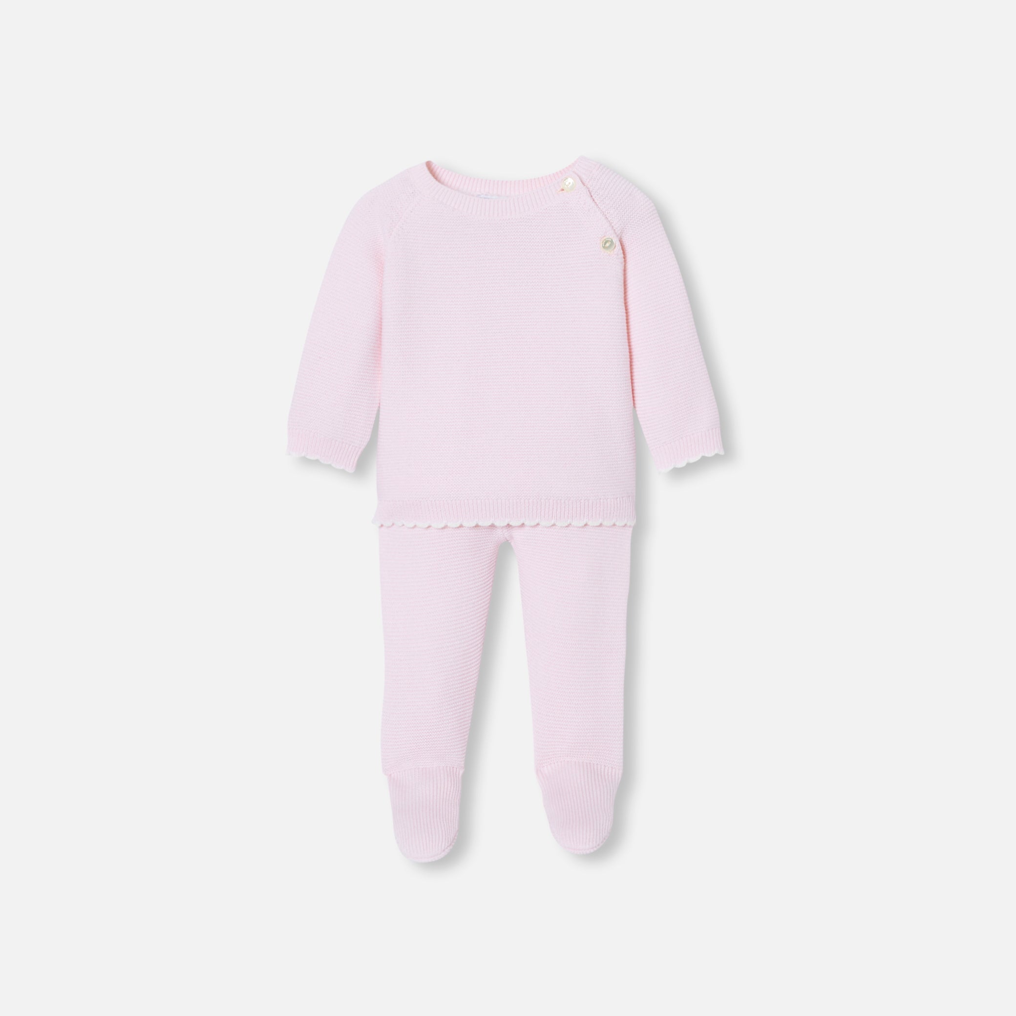 Baby girl set in garter stitch