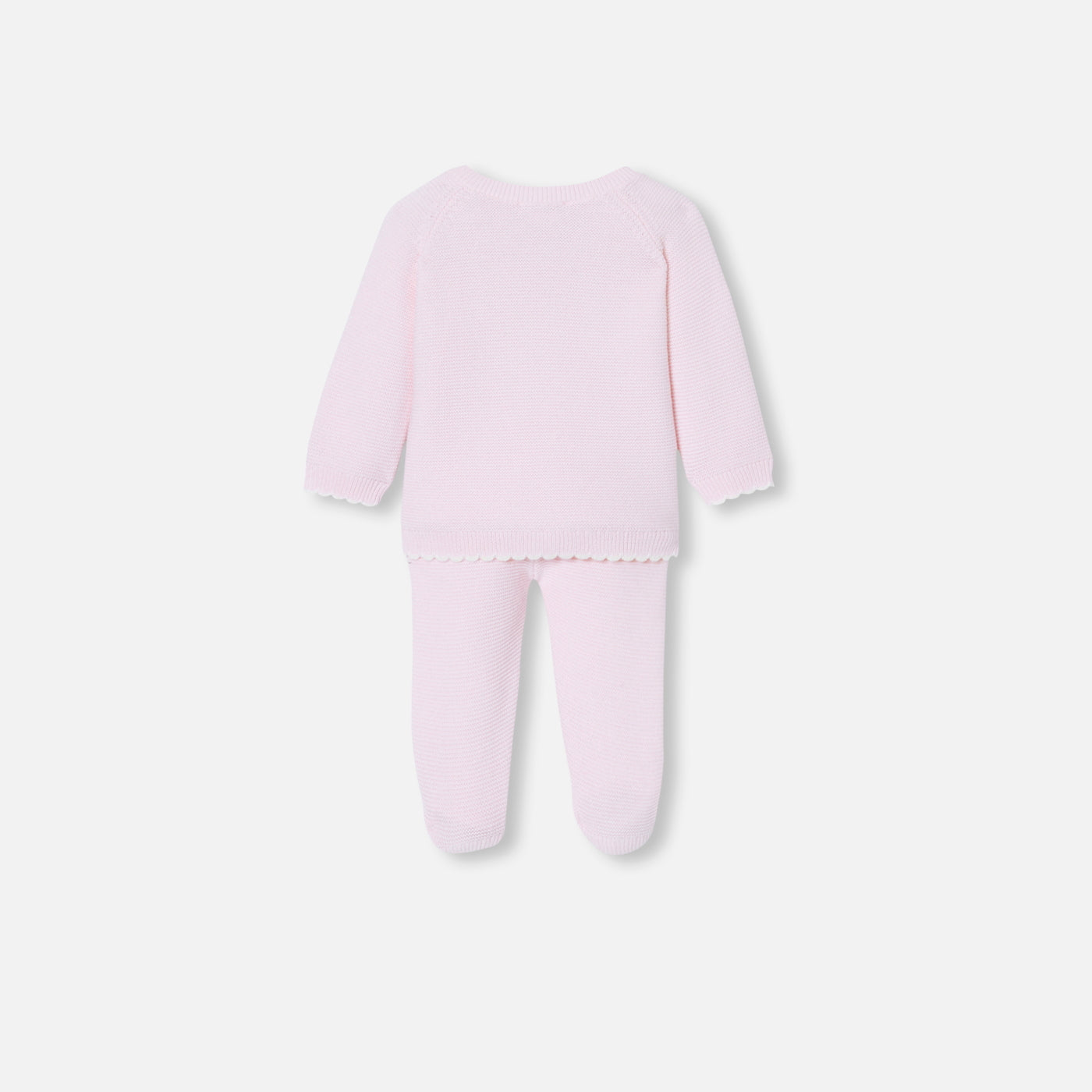Baby girl set in garter stitch