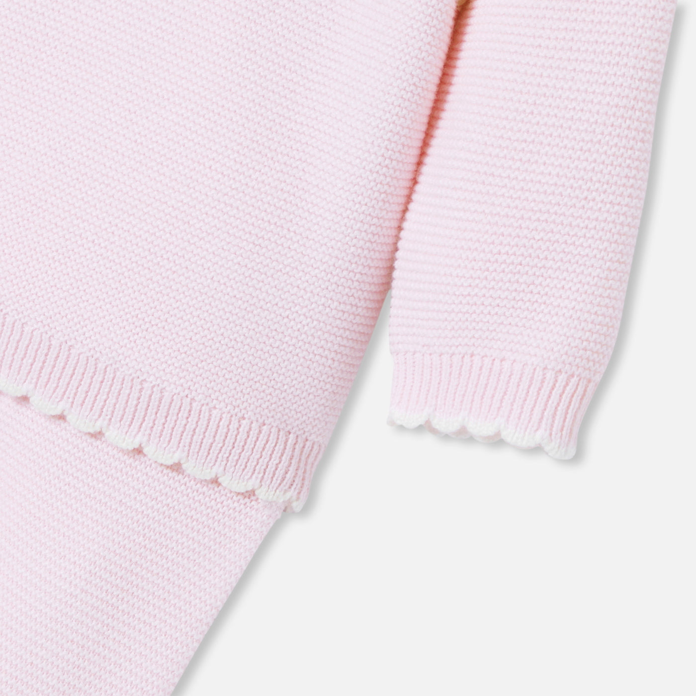 Baby girl set in garter stitch