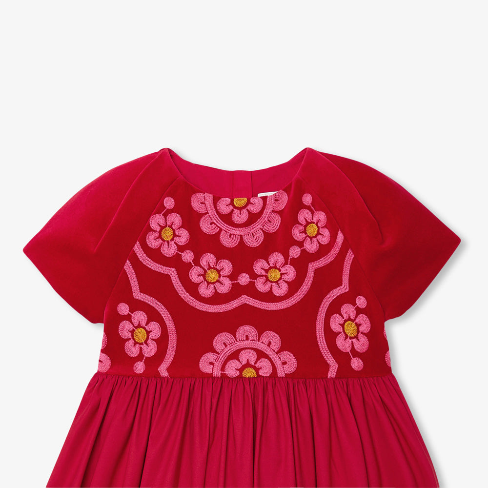 Girl bi-material dress