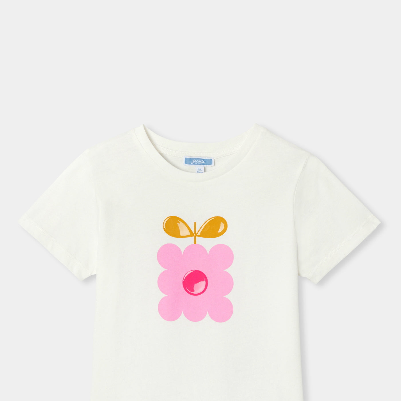 Jacadi cotton jersey t-shirt for girls - soft white