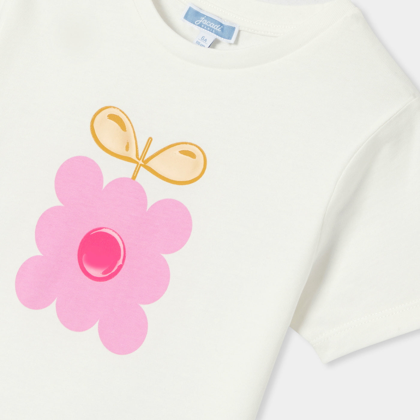 Jacadi cotton jersey t-shirt for girls - soft white