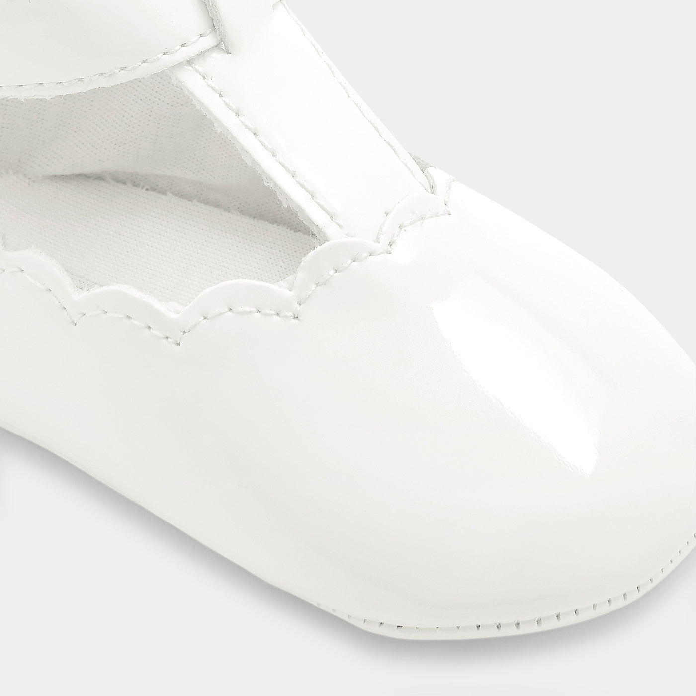 Baby girl patent t-bar shoes - blanc jacadi