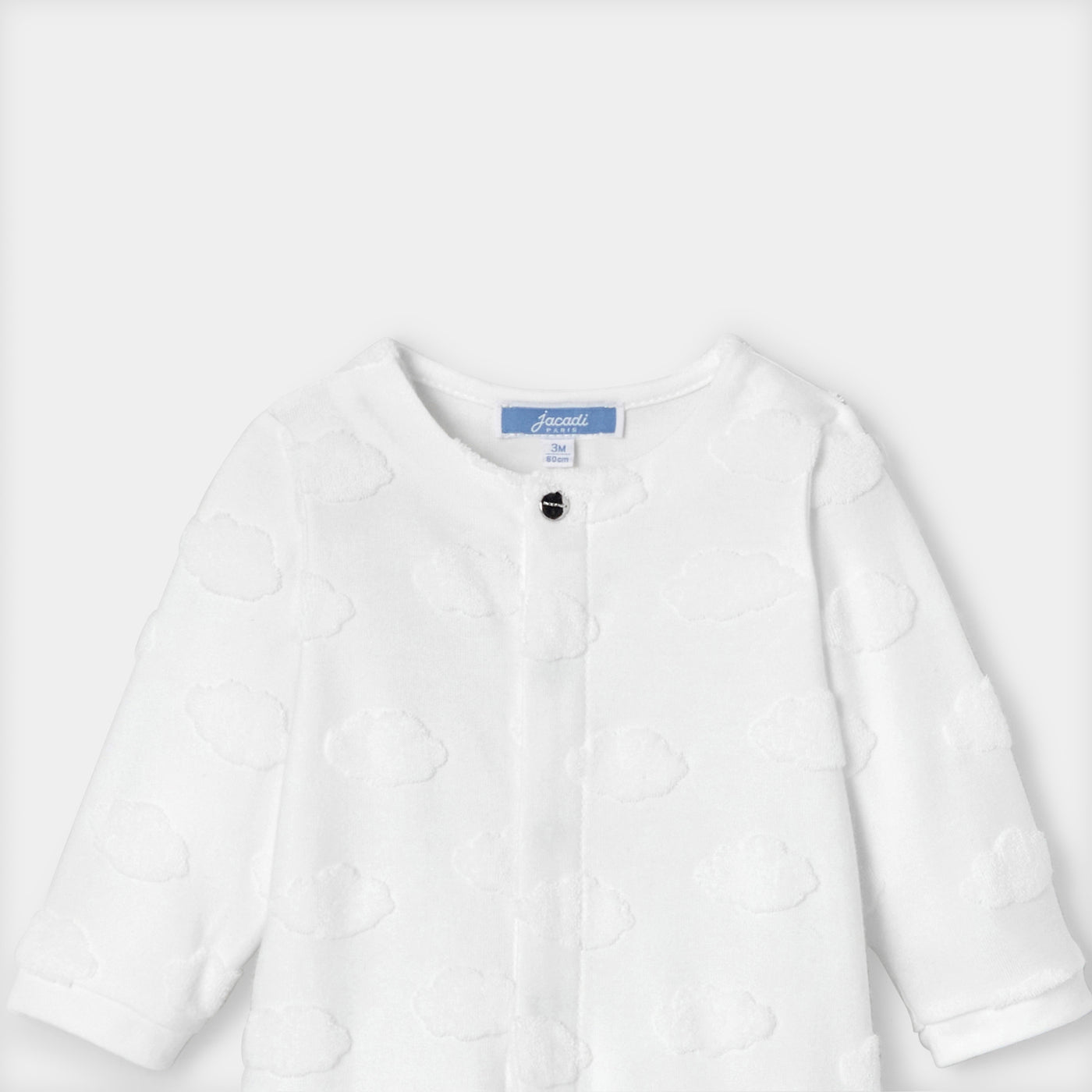 Baby pajamas with cloud pattern - white jacadi
