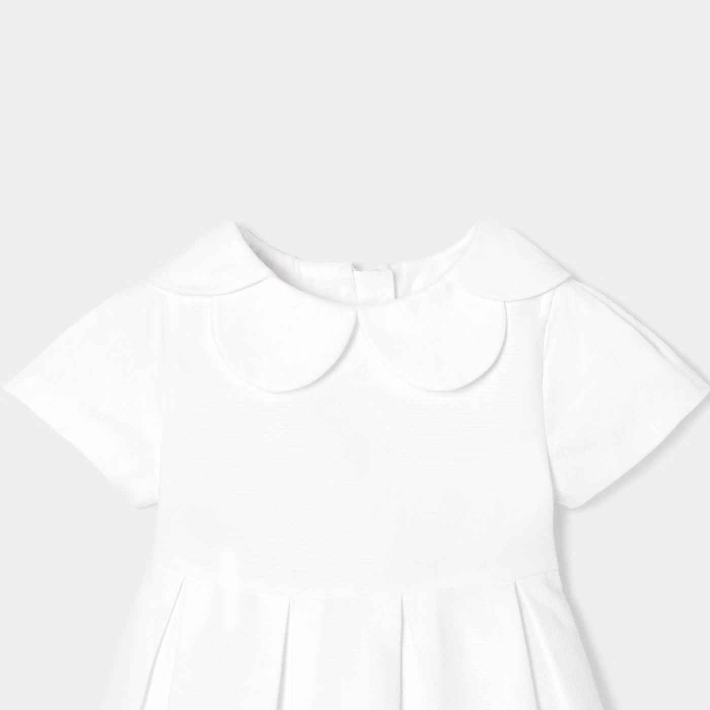 Baby girl sleeveless dress - white jacadi