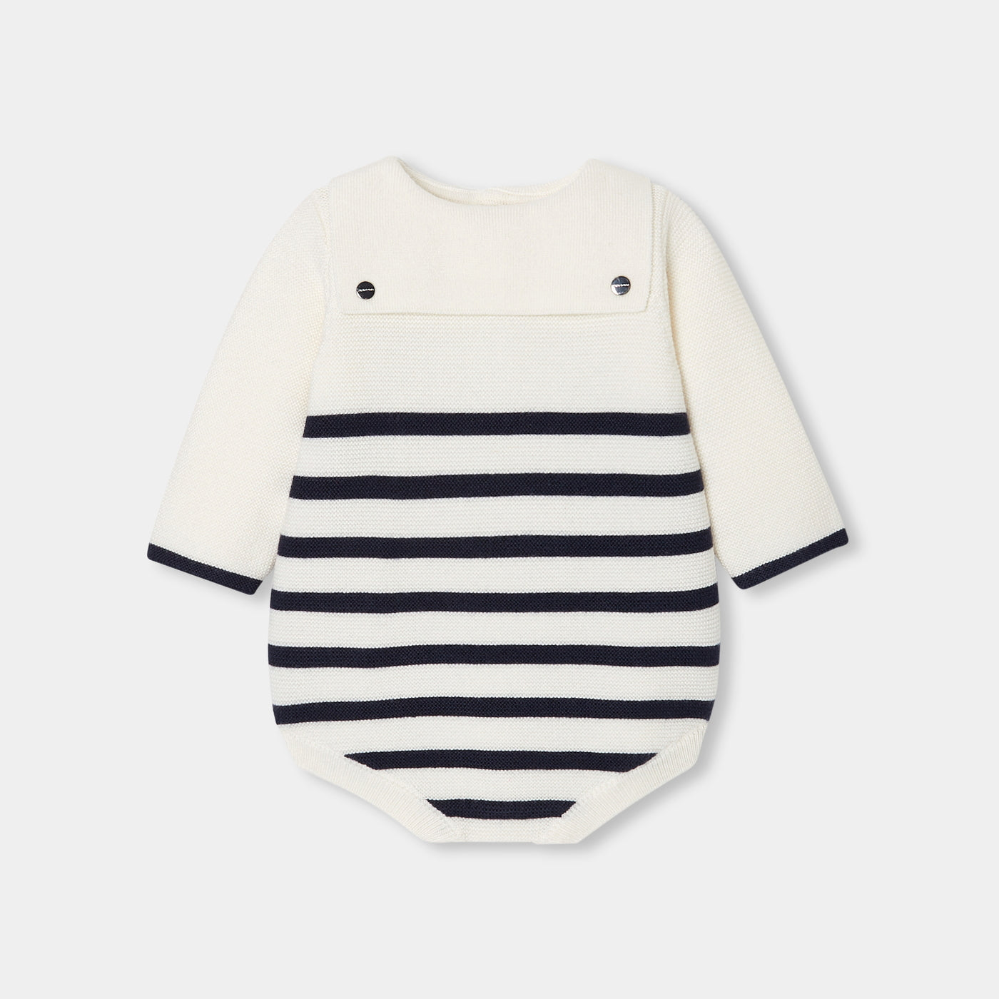 Jacadi My First Baby Romper - White/Navy