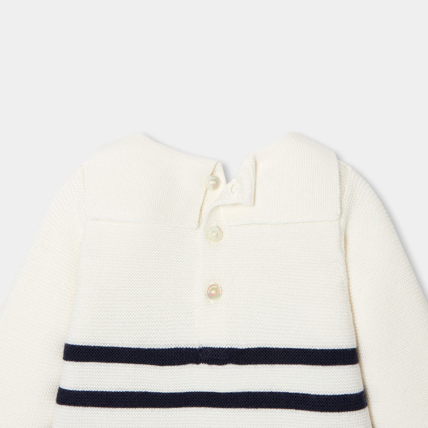 Jacadi My First Baby Romper - White/Navy