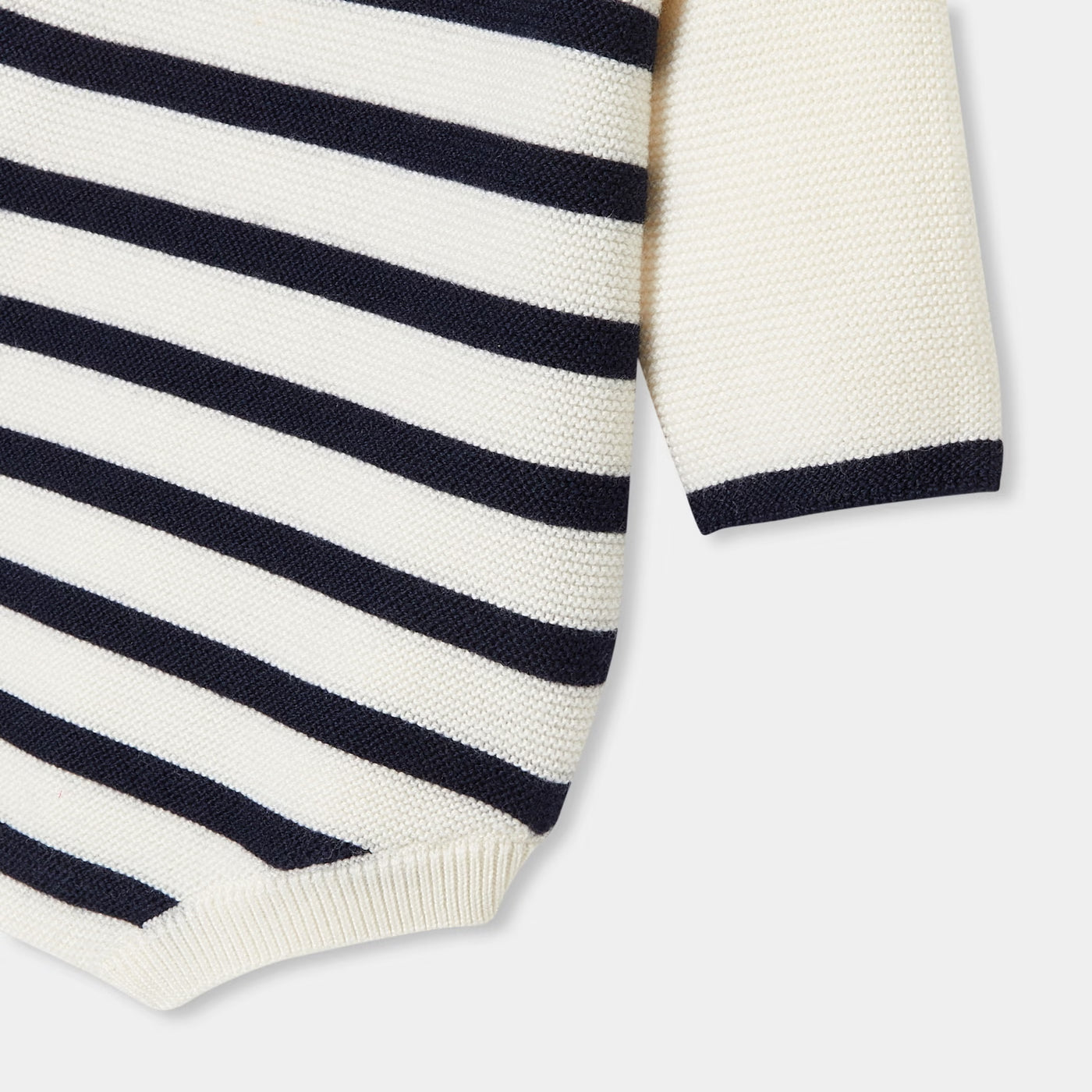 Jacadi My First Baby Romper - White/Navy