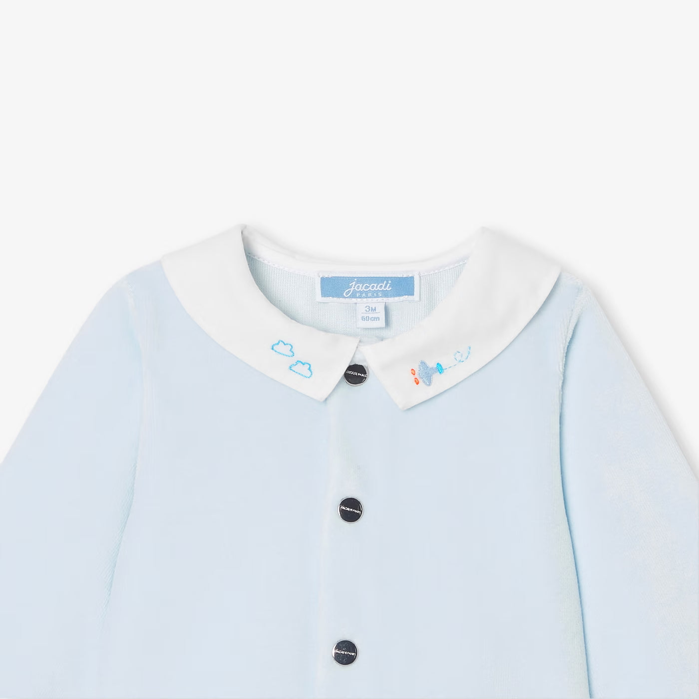 Baby boy's velvet pajamas - pale blue