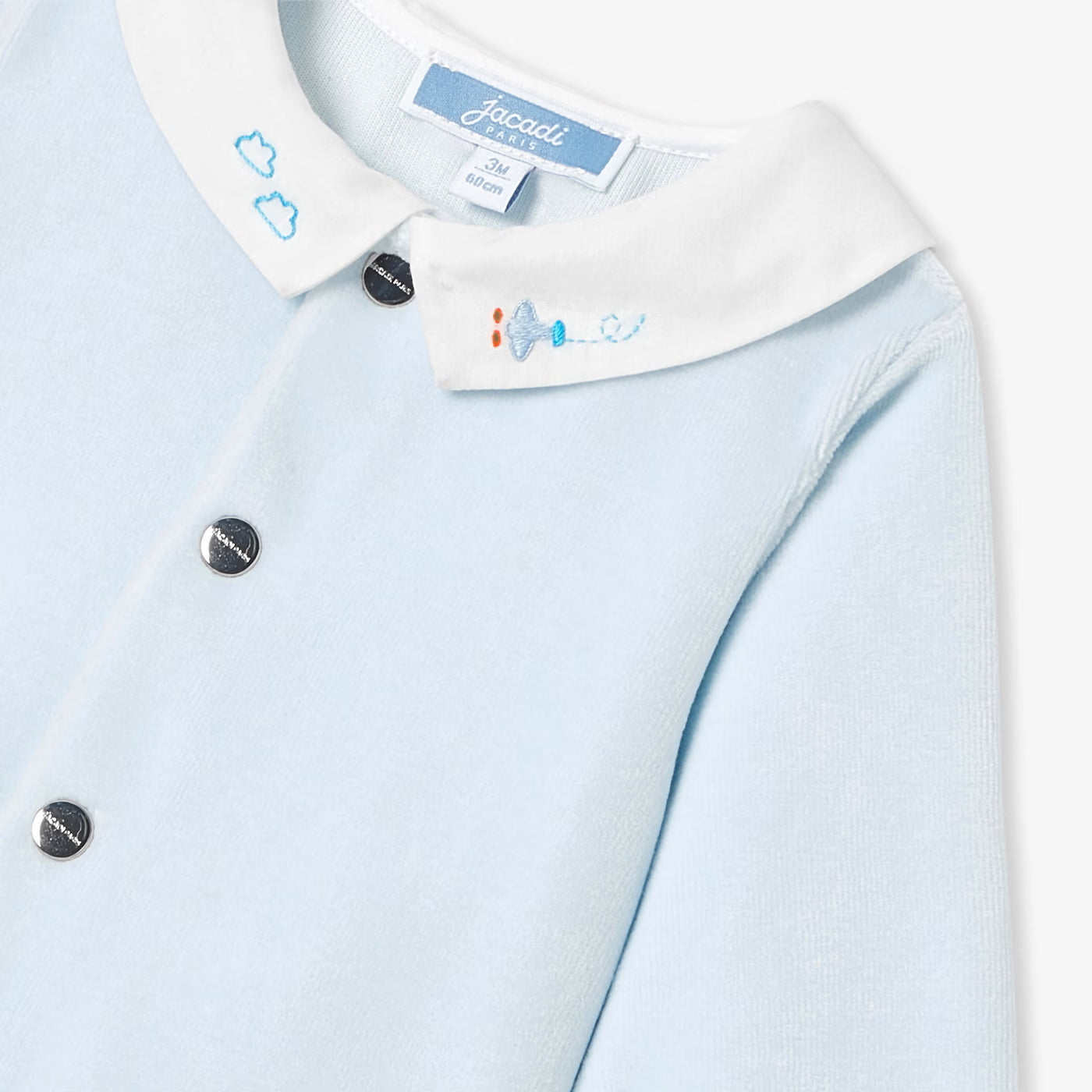 Baby boy's velvet pajamas - pale blue