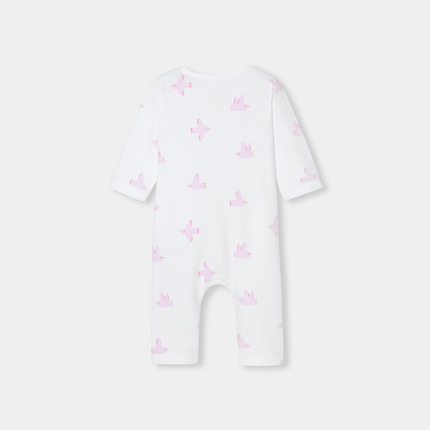 Baby girl jumpsuit in interlock - blanc/rose