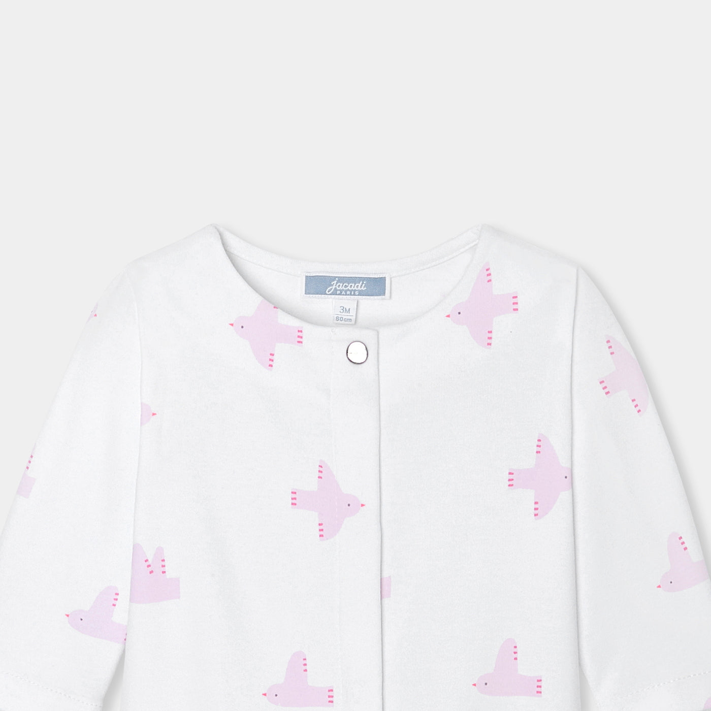 Baby girl jumpsuit in interlock - blanc/rose