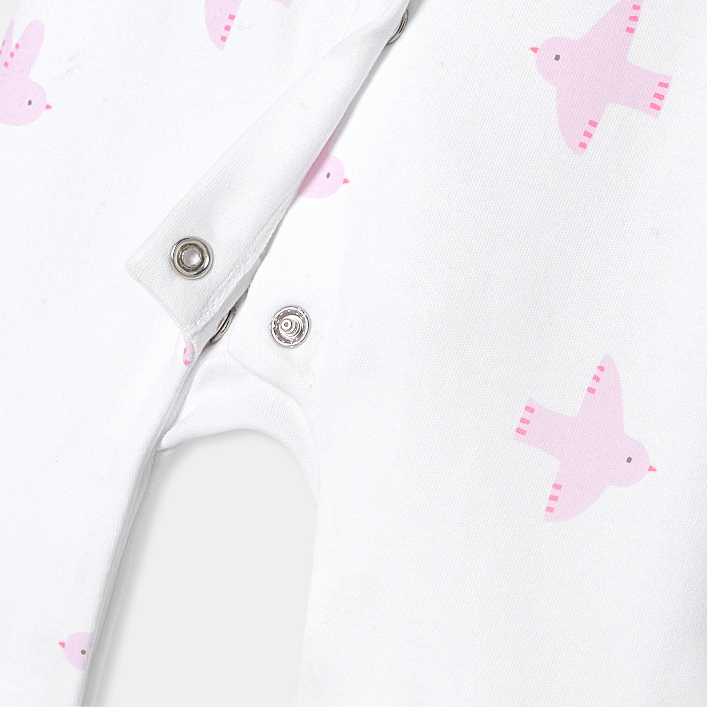 Baby girl jumpsuit in interlock - blanc/rose