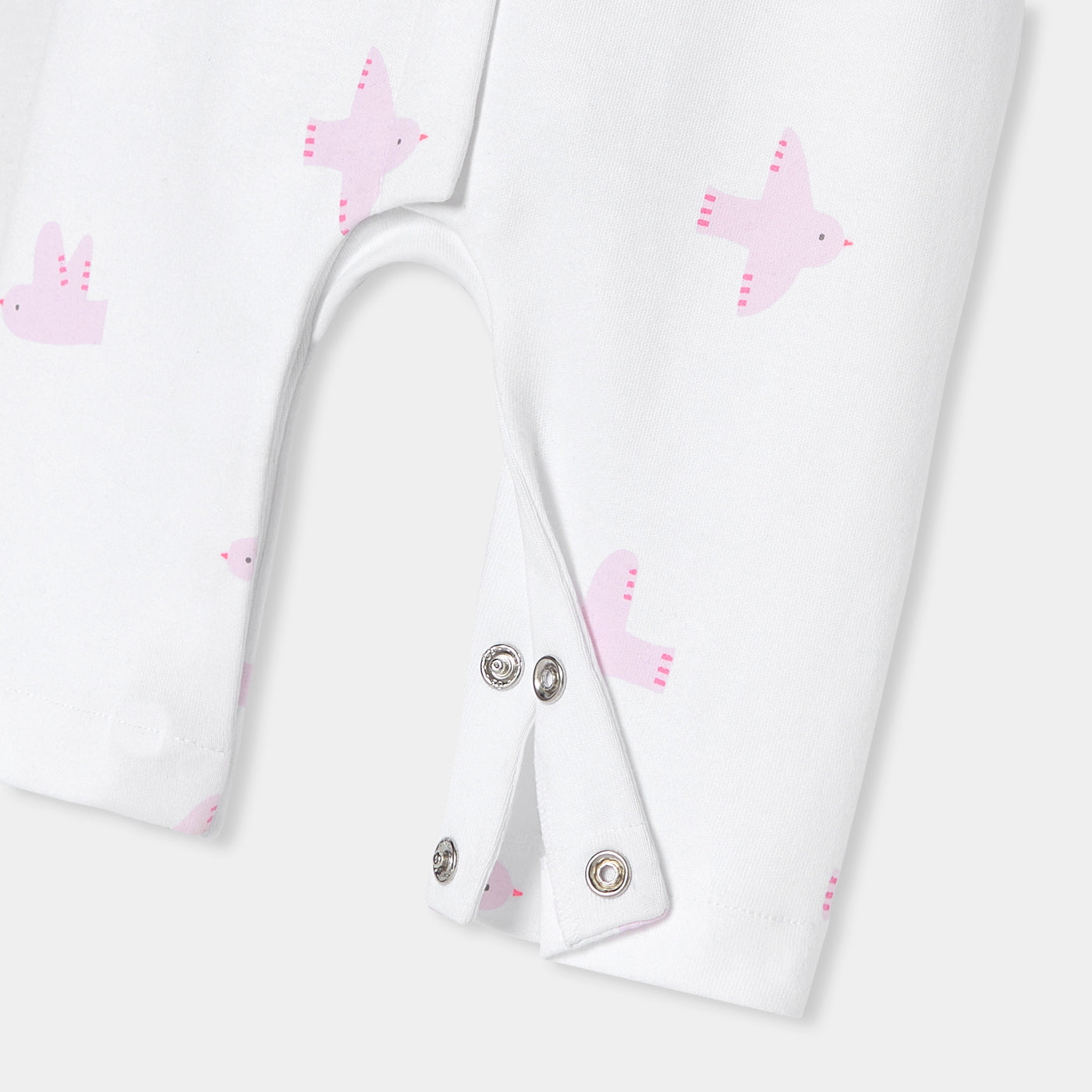 Baby girl jumpsuit in interlock - blanc/rose
