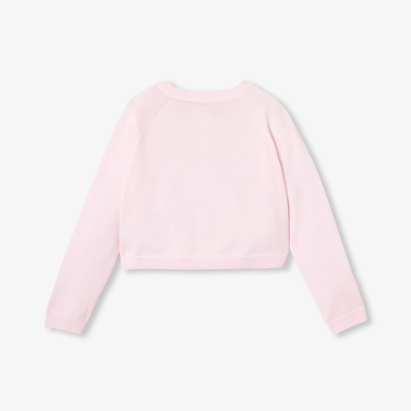 Girl short cardigan - rose poudre jacadi