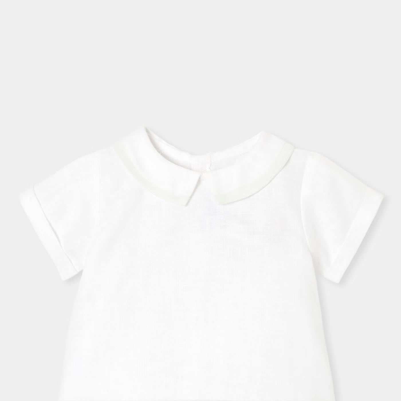 Baby boy linen set - white/green