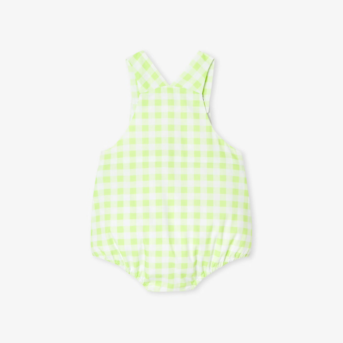 Baby boy's gingham romper - white/green