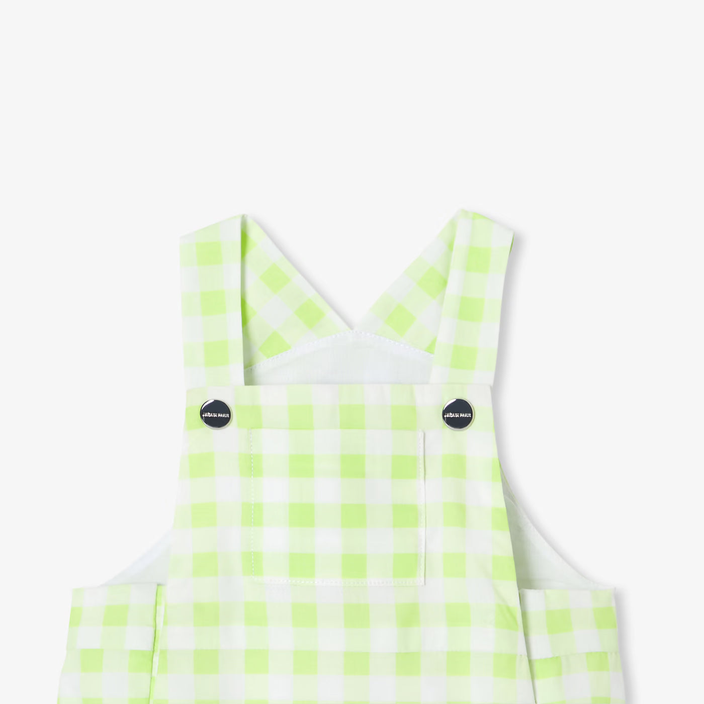 Baby boy's gingham romper - white/green