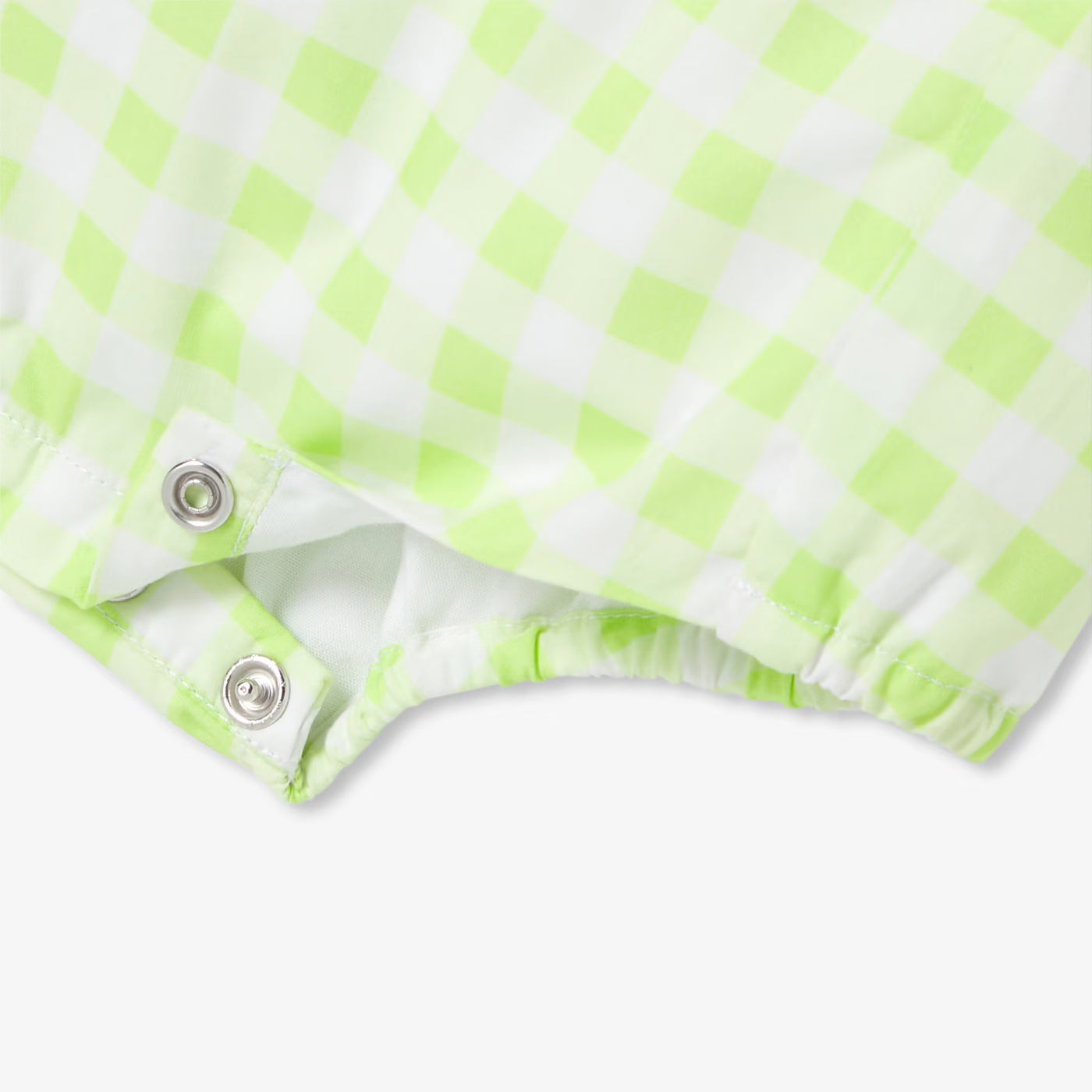 Baby boy's gingham romper - white/green
