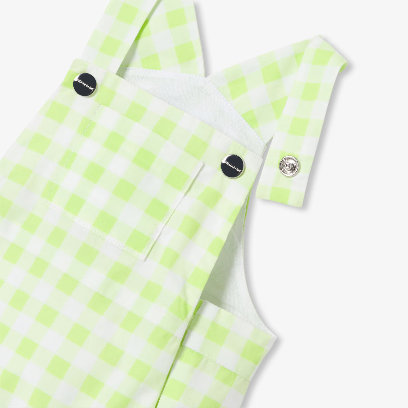Baby boy's gingham romper - white/green